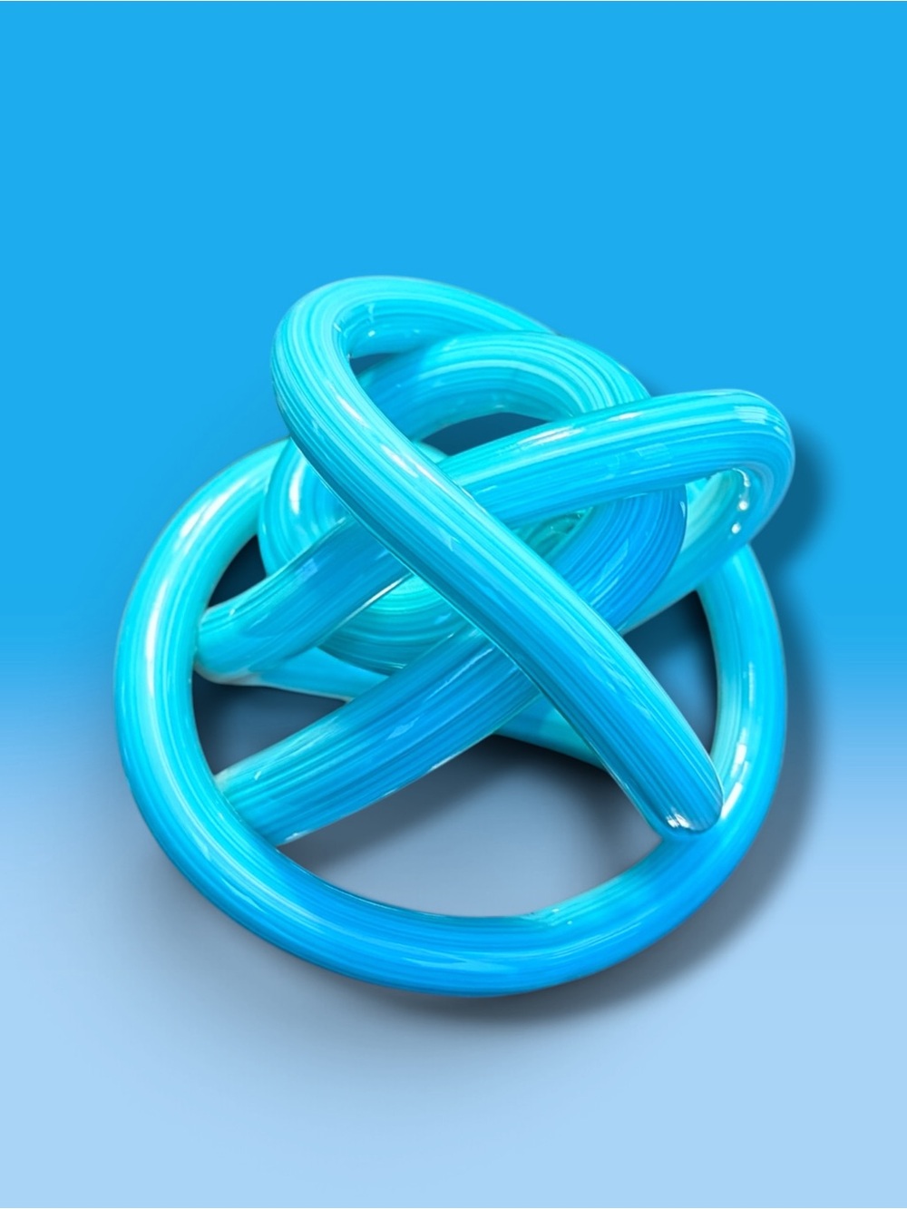 Turquoise Decorative Infinity Knot Glass Art